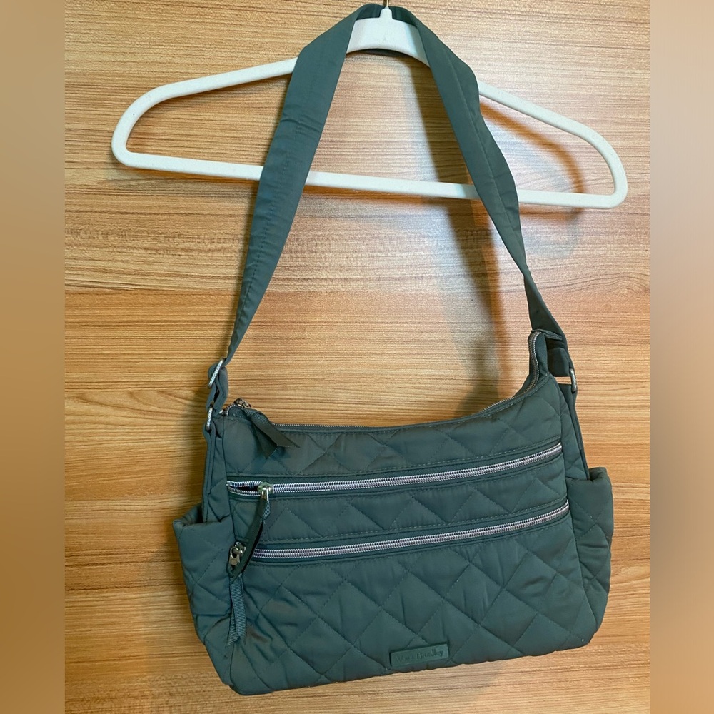 Vera Bradley Twill Triple Zip Shoulder Satchel